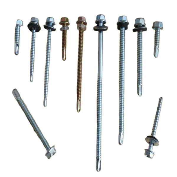 White Zinc Galvanized Metal Roofing Hex Flange Head Self Drilling and Self Tapping Screws with EPDM Washer for Steel Plate