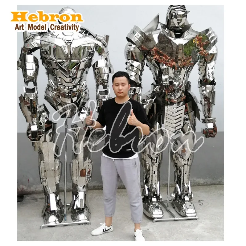 Custom Hand Casting Modern Style Outdoor Garden Large Metal Animal Statue Copper Brass Bronze Life Size robot Sculpture