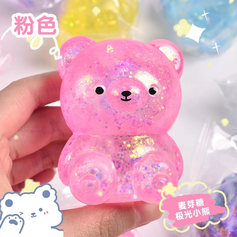 Оптовая продажа игрушки для игры в виде медведя прижимной сахар мальтоза антистресс-шарик с индивидуальным логотипом товары унисекс цвет 6 см