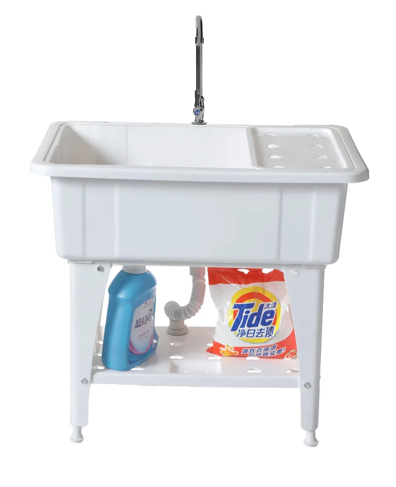Hot Sale Modern White Pedestal Sink with Single-Hole Faucet Mount New Arrival Oval Basin Laundry Sink for Outdoor Bathroom Use