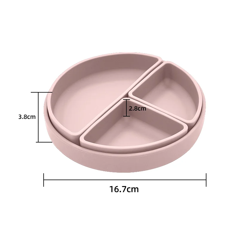 Toddler Silicone Suction Plate Divided Bpa-free Baby Led Weaning Plate
