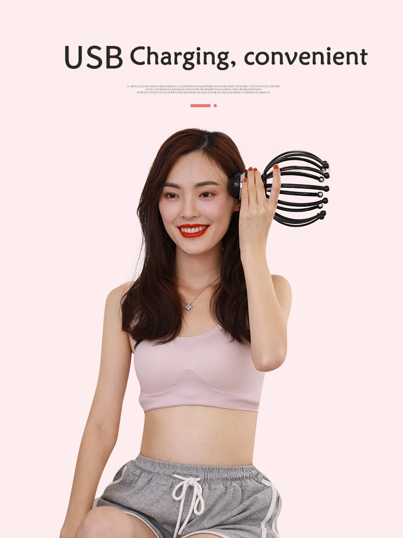 electric octopus head massager high quality head vibration massage