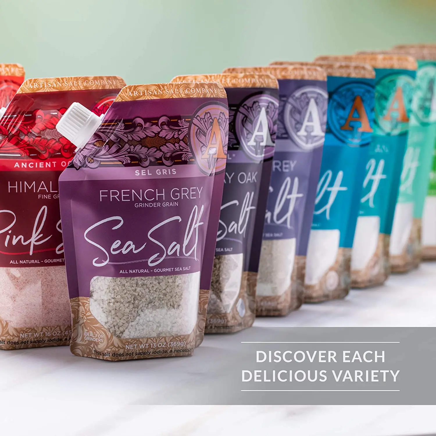 OEM Printing Logo Organic Pack Bag All Natural Pour Spout Pouch 16 Ounce Coarse Grain Bolivian Rose Andes Mountain Salt