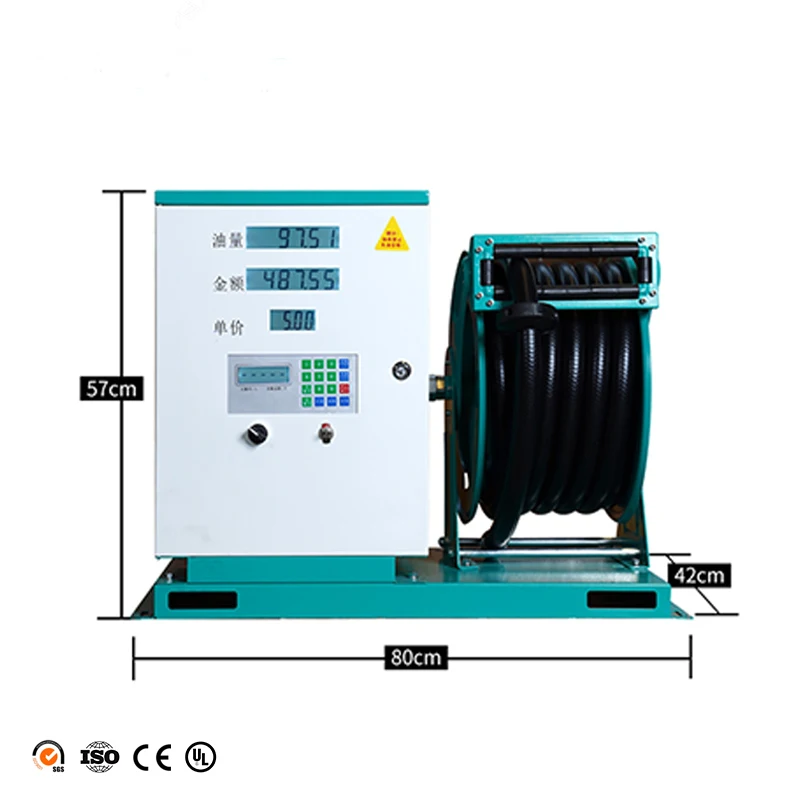 Мобильный небольшой автомобильный дозатор топлива с катушкой для шланга