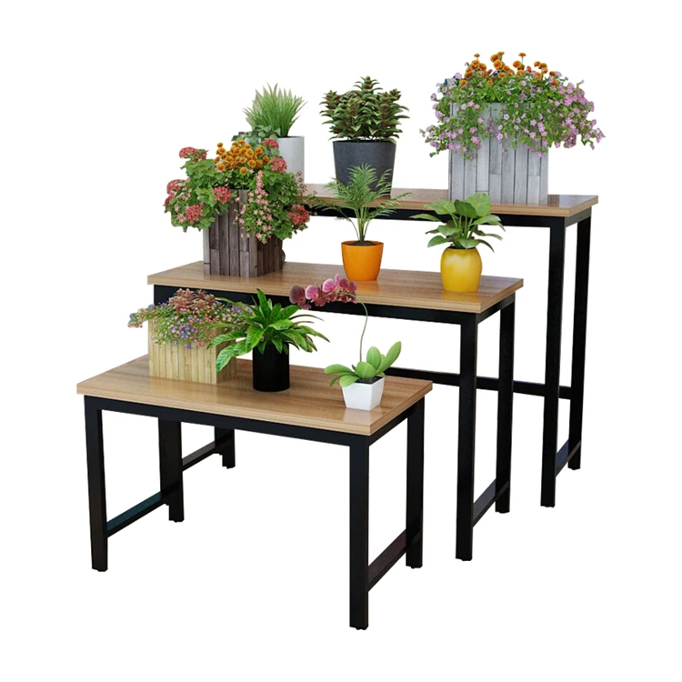 Wholesale iron flower stand nakajima high and low flow table display stand