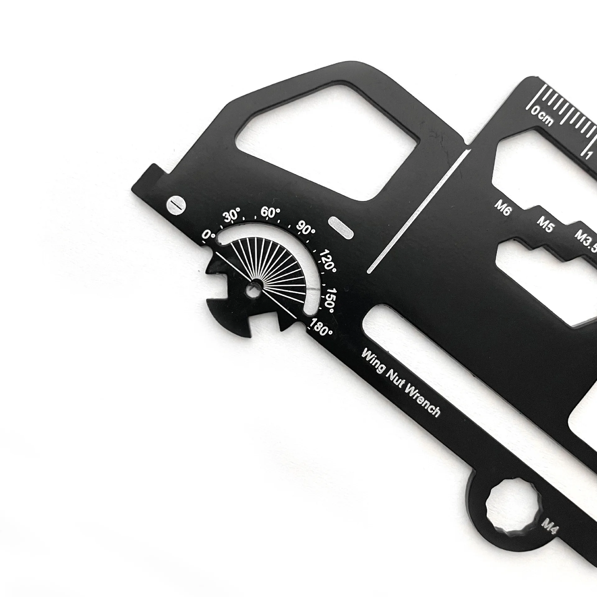 Custom logo Portable 20 in 1 Van Truck Shape Multi-Function Tool Card Key Chain for Outdoor Hiking & Camping
