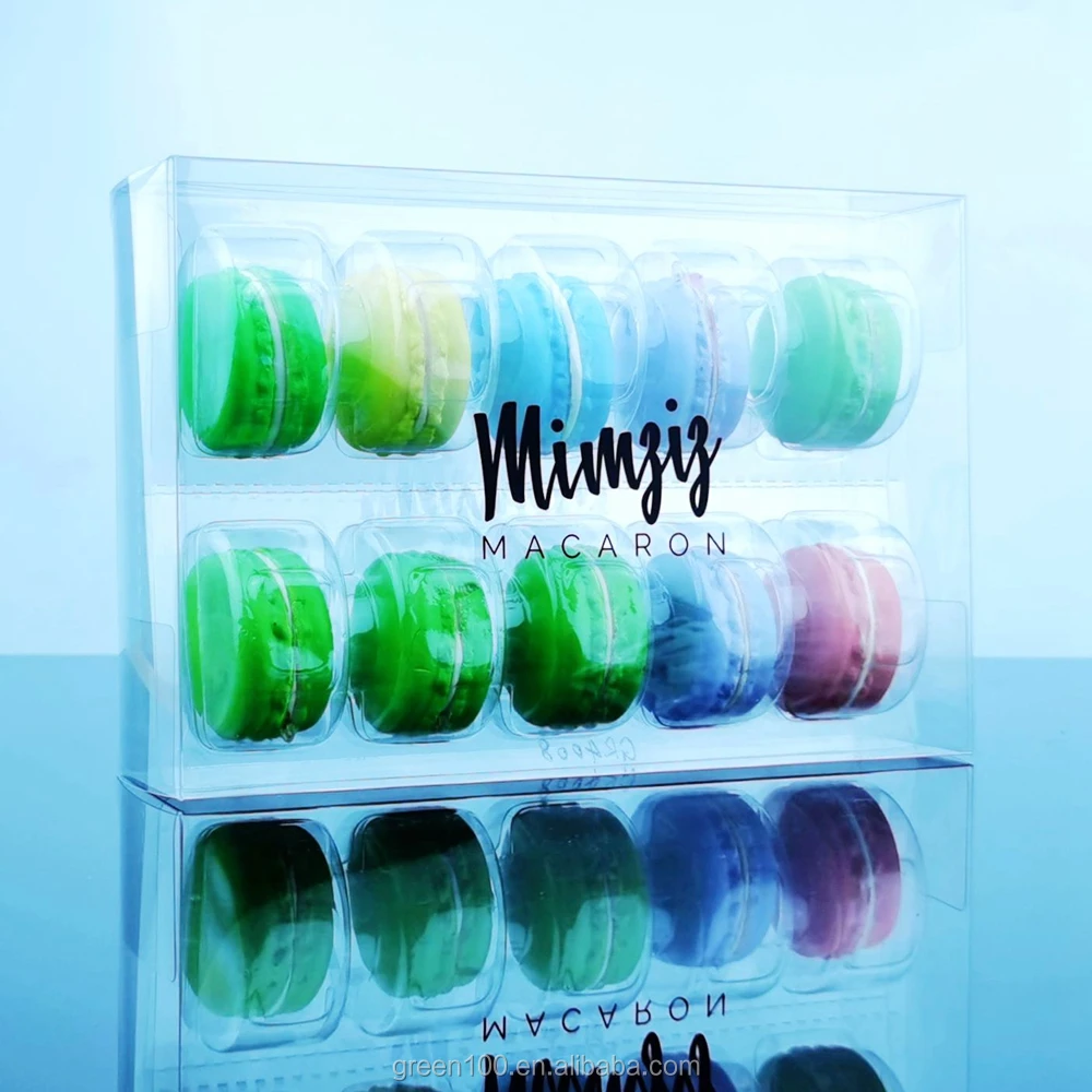 Wedding Macaron  Bakery Gift Blister Tray Package 10pcs custom printed logo macarons packaging boxes