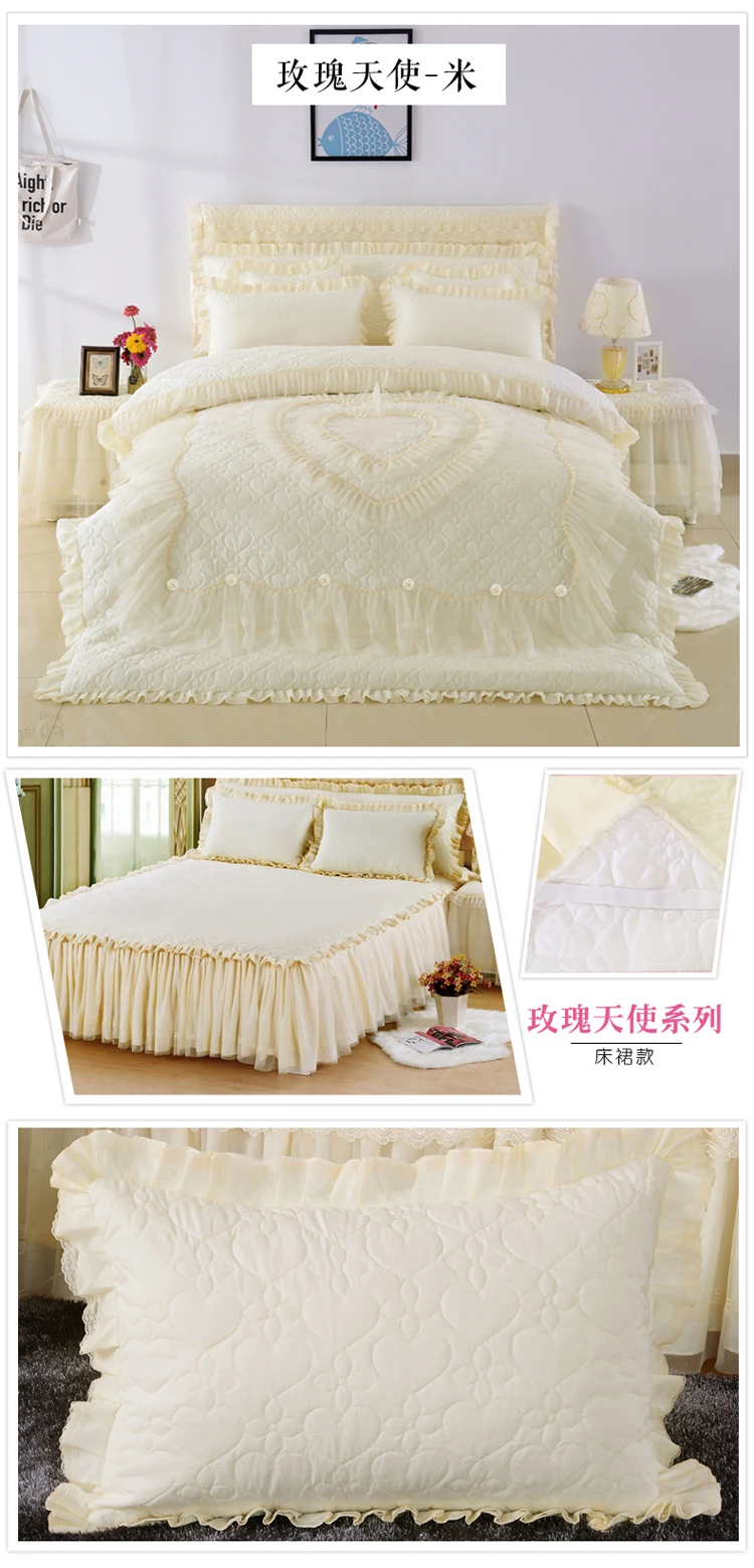 Reliable quality high grade new product princess style lace embroidery bed sets four seasons suitable bedding sets bed skirt