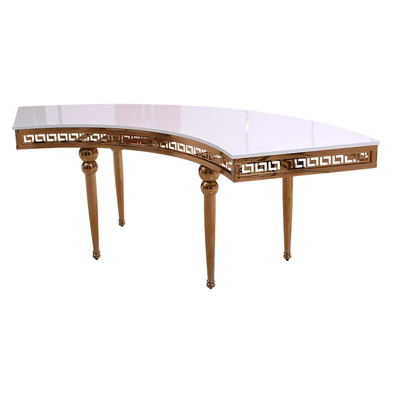 Design Luxury Rose Gold Marble Desktop Circular Banquet Tables Wedding Party Event Circular Banquet Tables and Chairs