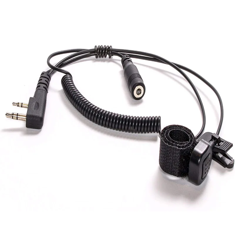 2 Pin to 3.5MM Adapter with Push-to-Talk Button Compatible with 2 Pin BaoFeng Kenwood Radios to 3.5mm Headsets with in-line Mics