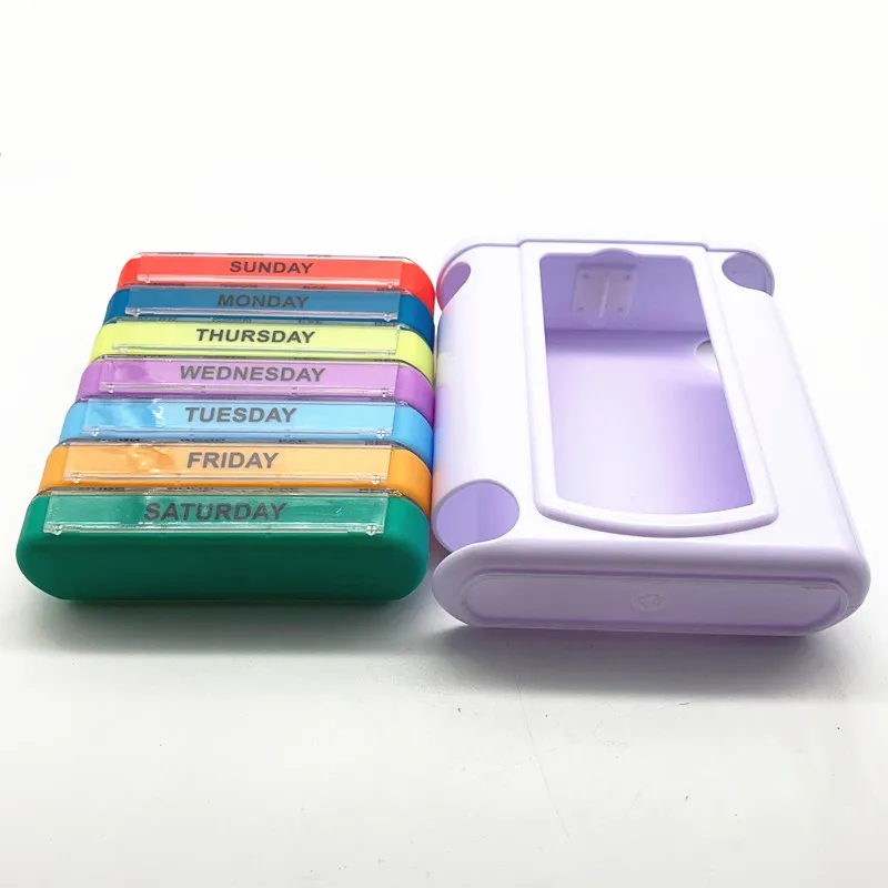 
HTDP2816 2018 China Supplier Promotion Wholesales Hinge Pill Box 28 Cases Monthly Travel Pill Box 