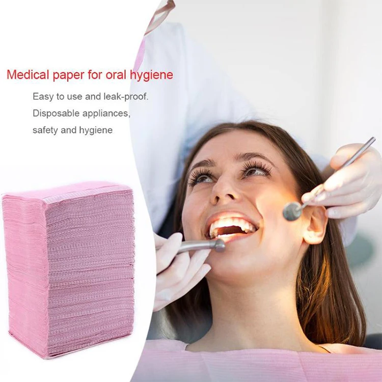 Dental consumables Clinic Dental Bibs 3 ply colorful Tissue disposable Dental Bib Medical Drape