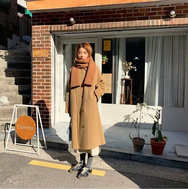 2020 Hot Sell Europe Style Women Wool Coat Long Wool Trench Coat Women For Women/ladies