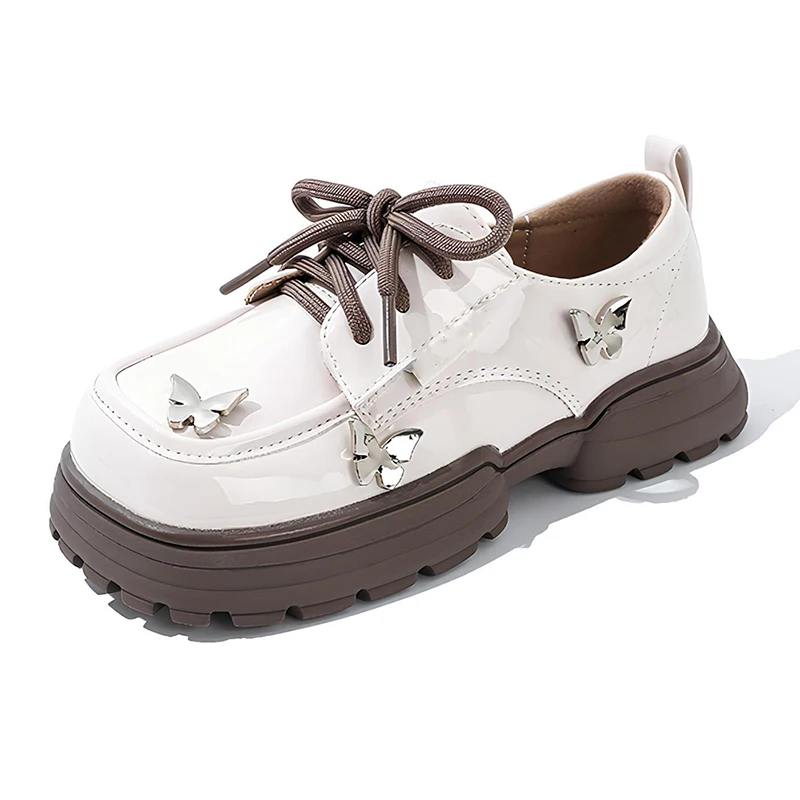 Sweet soft sole girls outdoor shoes elegant leather shoes Girl breathable loafer shoes for kids