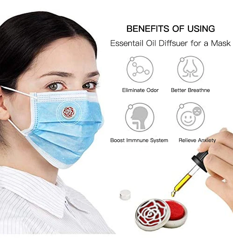 New product small magnetic aromatherapy essential oil perfume diffuser button clip