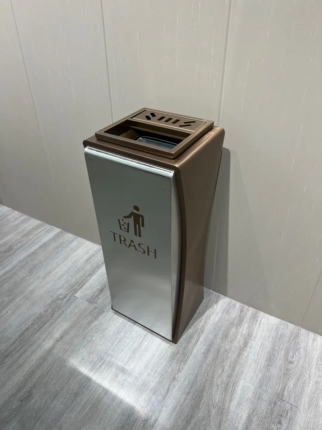 Stainless Steel Dustbin Hotel Bank Trash Can Waste Bin With Ash Tray