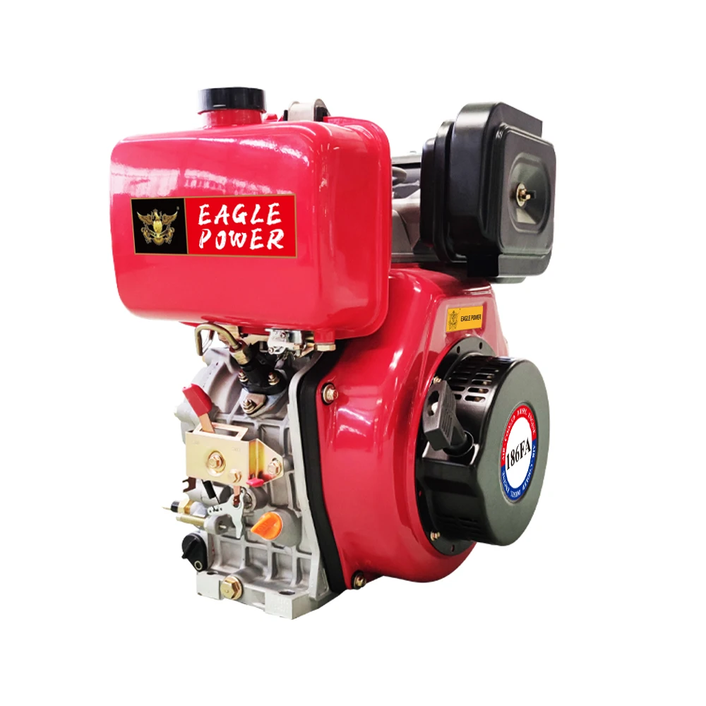 13HP 6.3kw 4 Stroke Air Cooled Diesel Engine with Recoil and Electric Starter (186FA)