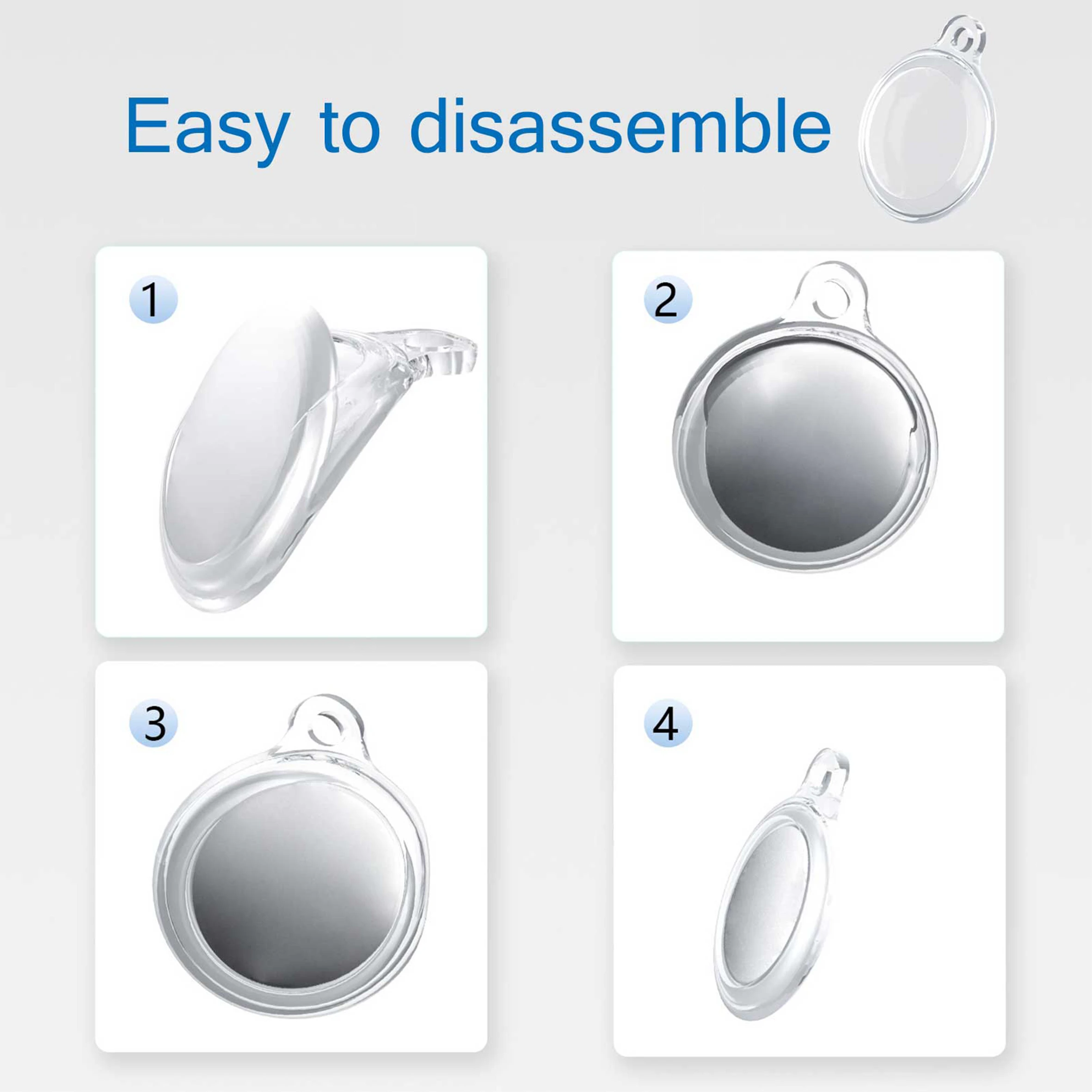 Transparent Soft Anti Fingerprint Shockproof Scratchproof Washable Smart anti Loss Tracker Airtags Case Custom Logo