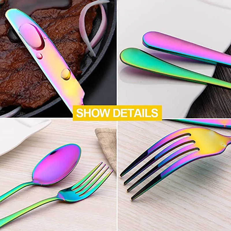 Silverware Set Stainless Steel Flatware knife, fork and spoon Home Kitchen Restaurant Tableware Cutlery Set