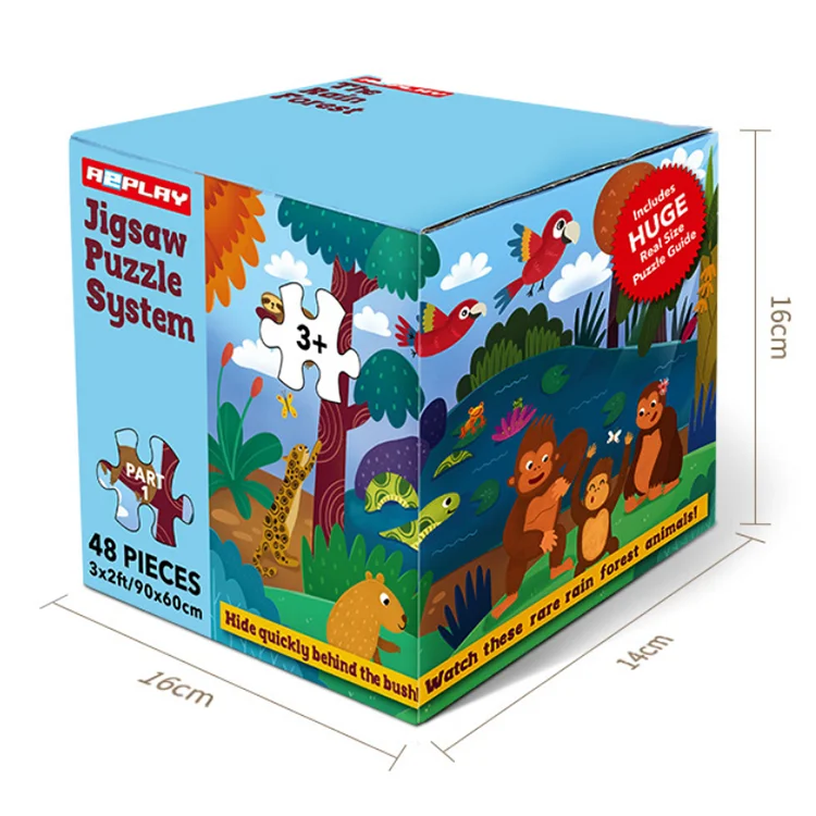 Learning game for kids floor jigsaw puzzle toddler cardboard puzzle 48 pcs accept customize