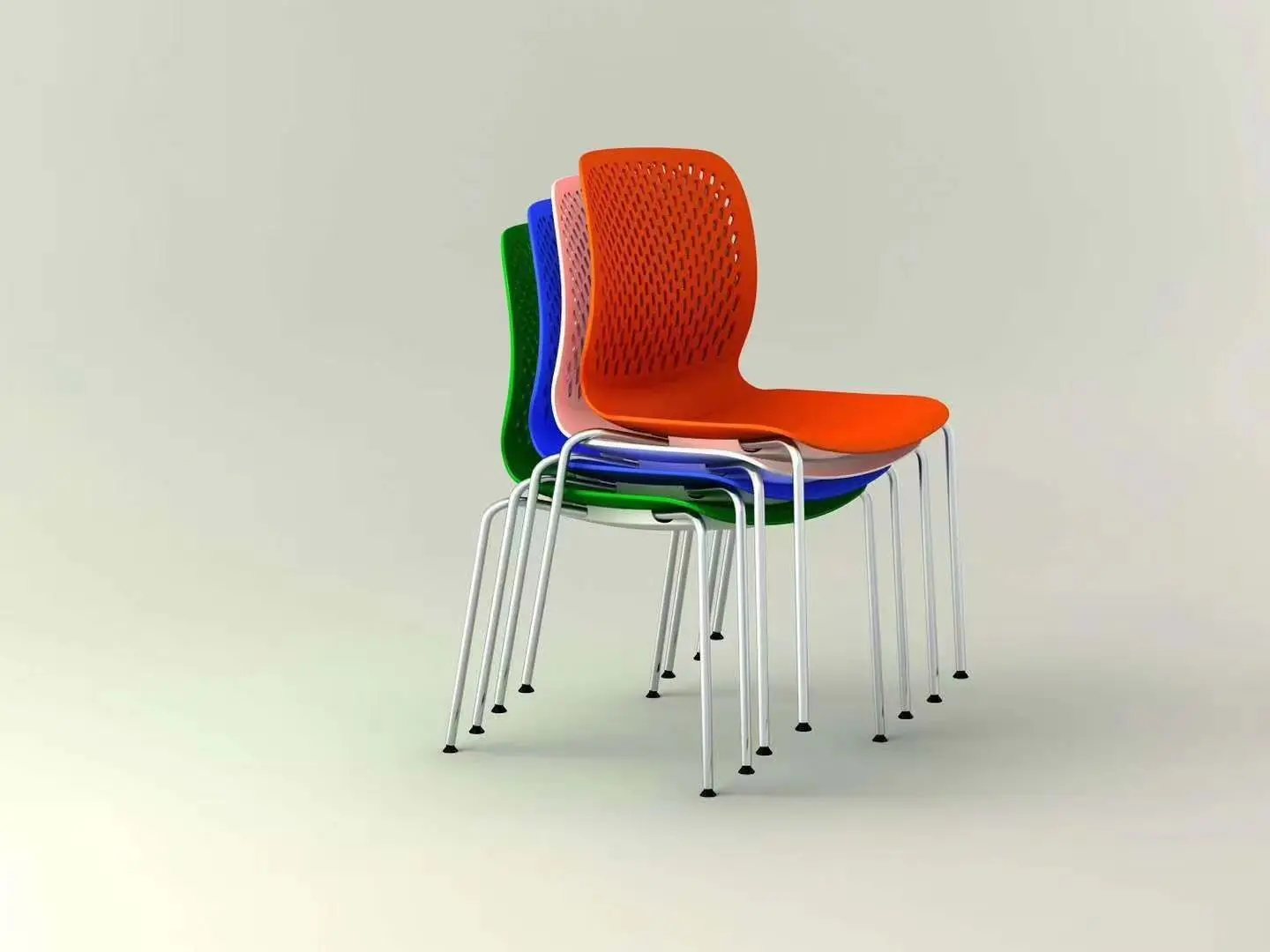iron chromed leg Stack  pp plastic school training chair