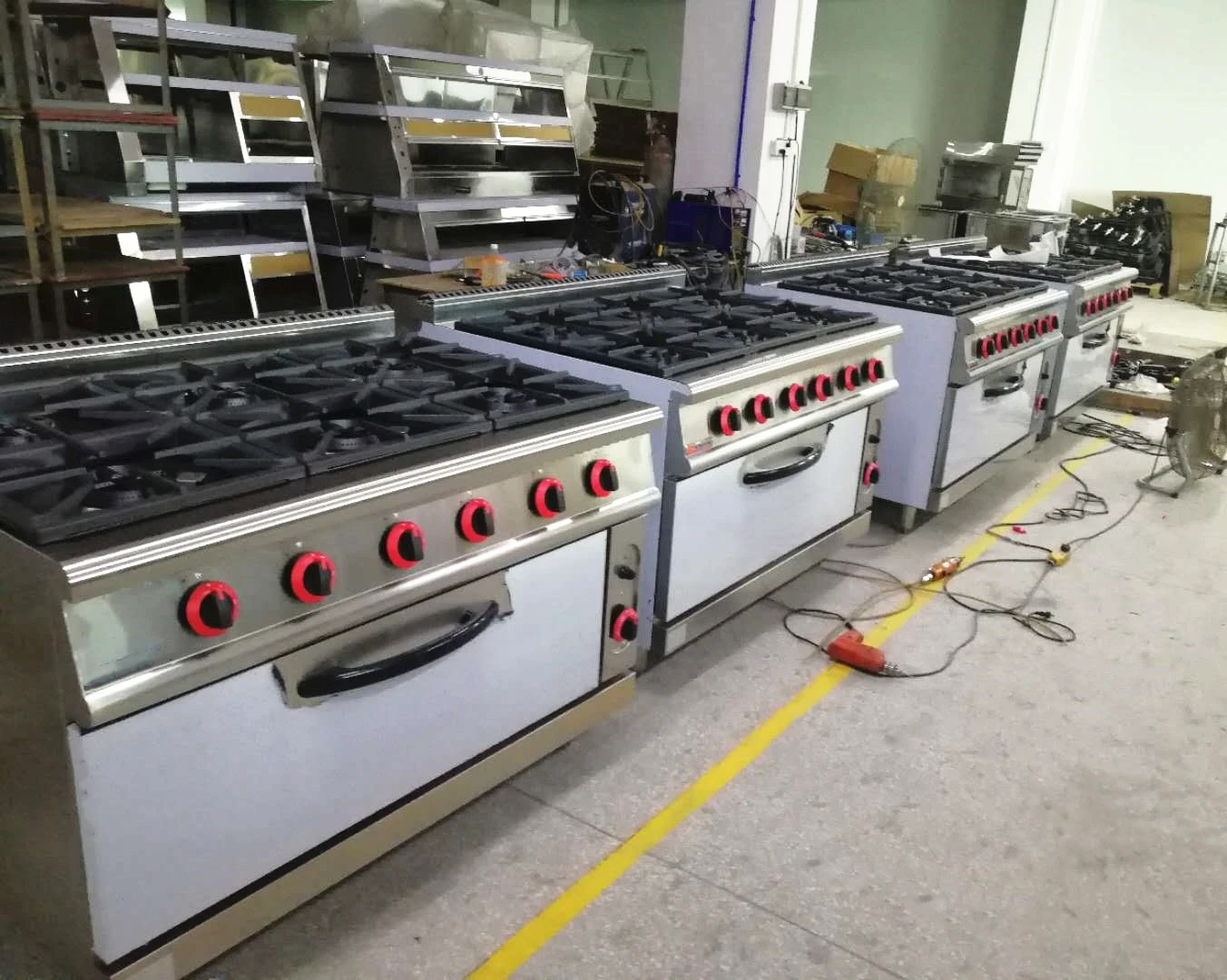 Большая Бытовая газовая плита с духовкой, кухонные приборы, 6 горелок, пропановая плита и плита, газовая плита