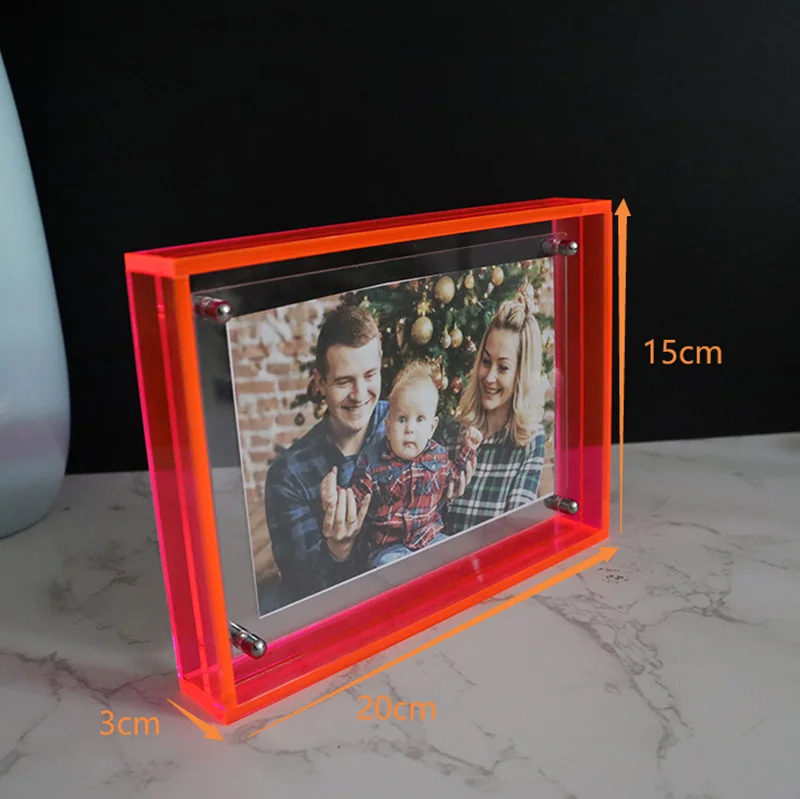 2022 новый дизайн Новое поступление Мини акриловая фоторамка Instax с неоновыми красными краями