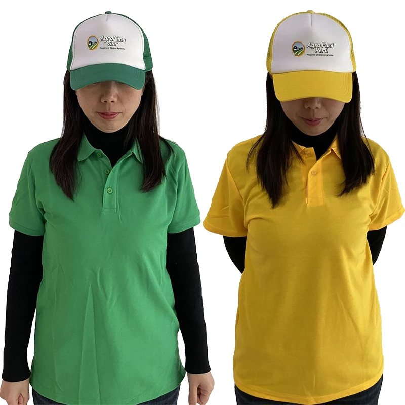 Custom Promotional Children Man Woman Cotton Work T-Shirt Polo and Hat