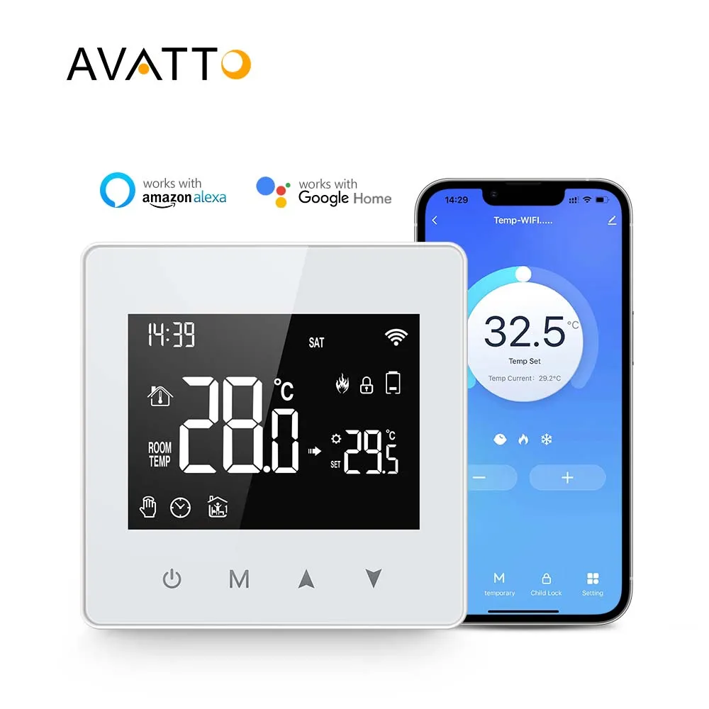 Термостат vatto Smart Tuya Zigbee3.0 программируемый термостат для Электрического Подогрева Воды газового котла Zigbee