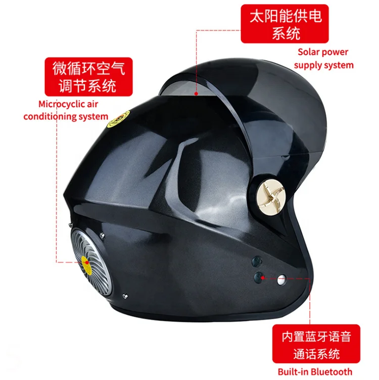 wholesale customize solor power blue tooth half face motorcycle helmet with fans