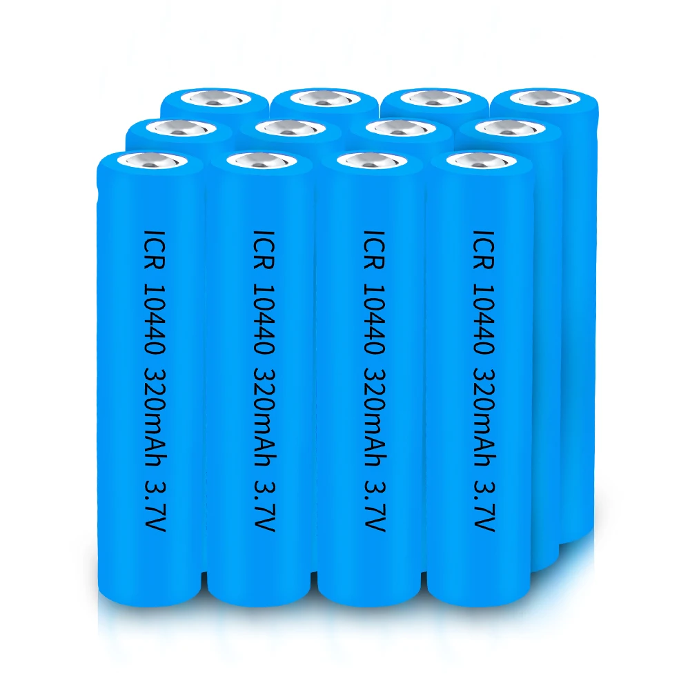 
3.7V ICR10440 320mAh Rechargeable Lithium Ion Batteries for LED Flashlight Torch 