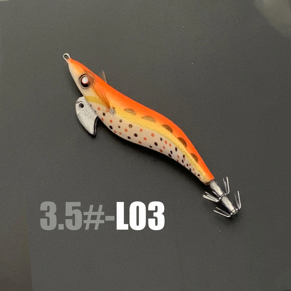 Ancient Hunter TYYD-1002 3.5#-21G  luminous Squid Jigs fishing lures Artificial Bait Wood Shrimp