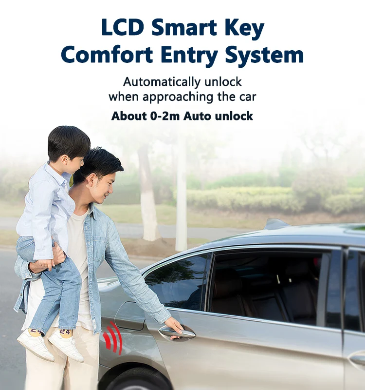 car accessories car remote smart keys pke automatic lock unlock car lcd touch digital key for nissan for bmw