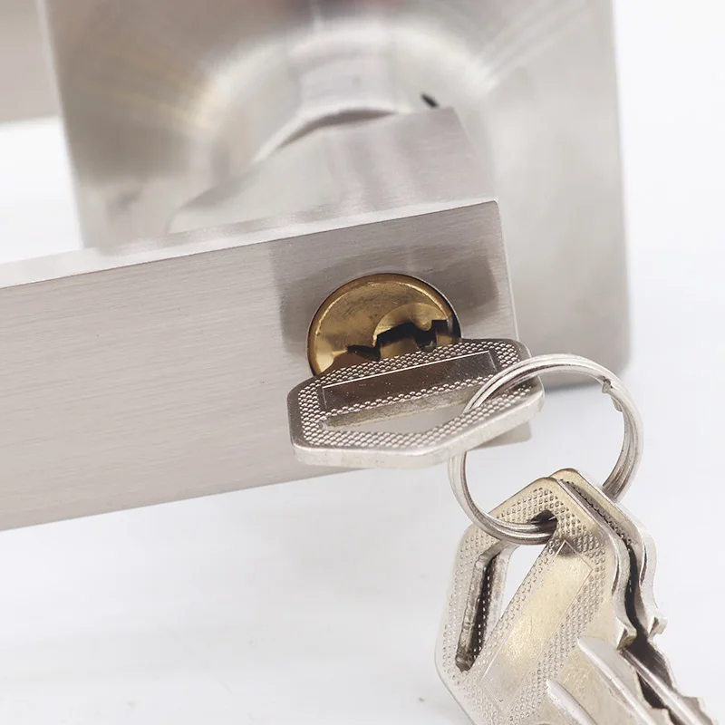 ULW customized bedroom wood door handles with lock interior doors modern design aluminium lock door handle for hotel