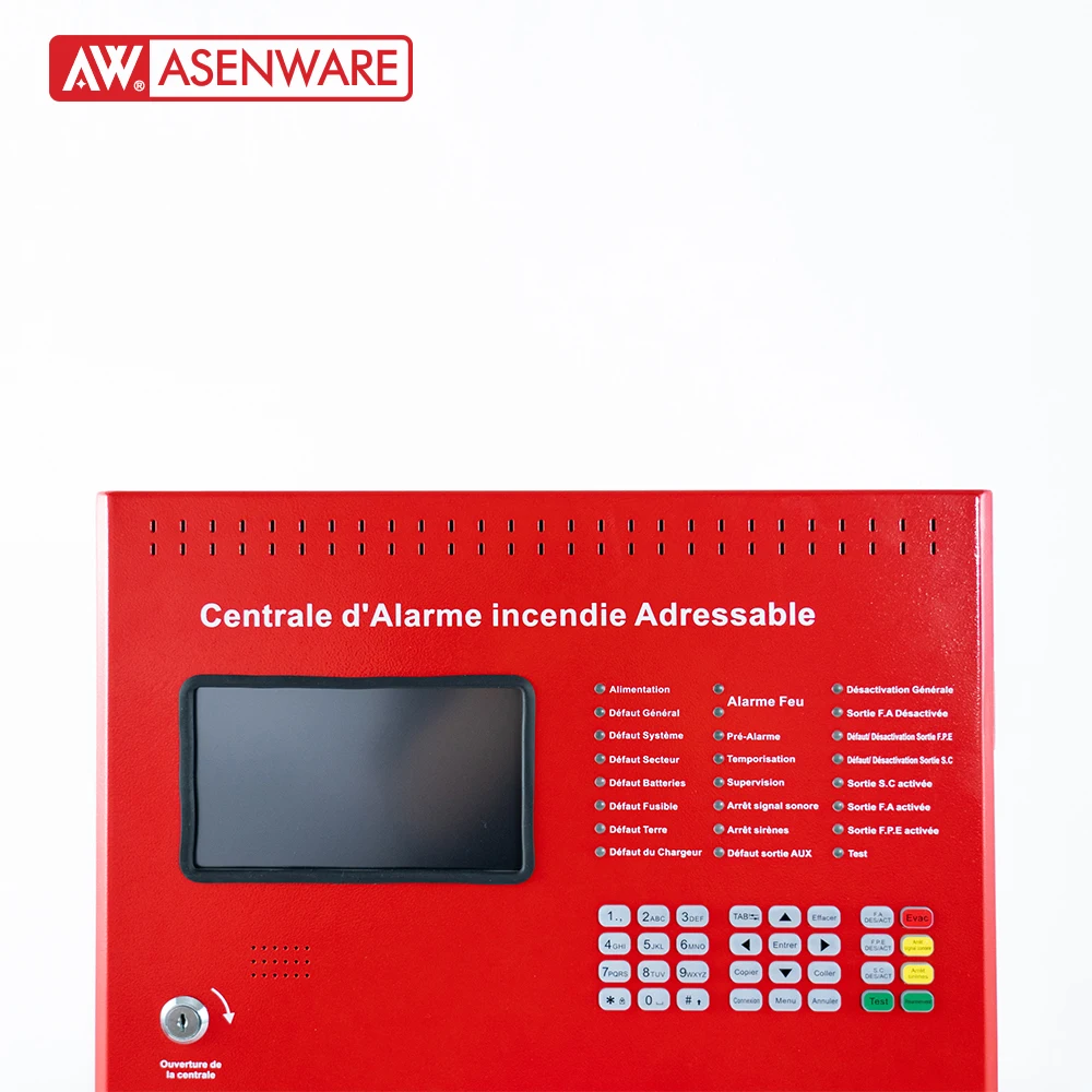 TUV Approved  Asenware Addressable Fire Alarm Control Panel 1-8 Loop With French Version