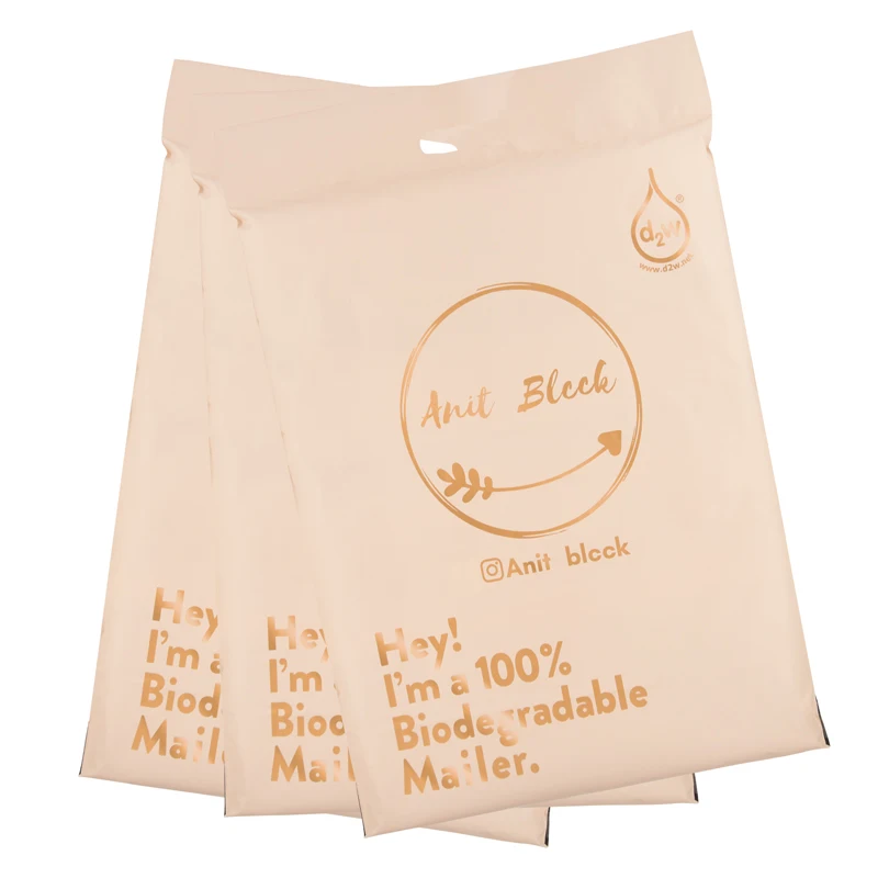 Matte Plastic Eco-Friendly Poly Mailer with Handle Mailing Envelope Packaging Bag for Garment for Shipping Courier Made from PE