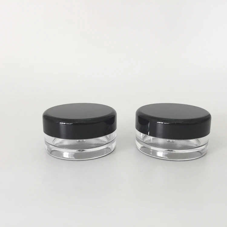 Plastic PS clear 3g round cosmetic jar