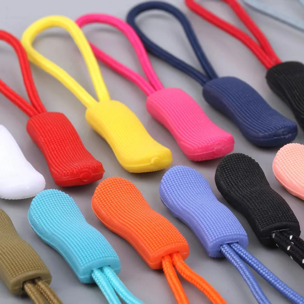TPU plastic slider pp injection zipper rope zipper rope luggage zipper handle pull tail rope pull tail pull tab