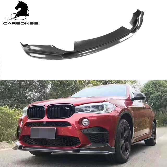 3D Style Real Carbon Fiber Front Bumper Lip Front Spoiler front lip For BMW  X5M F85  2016+