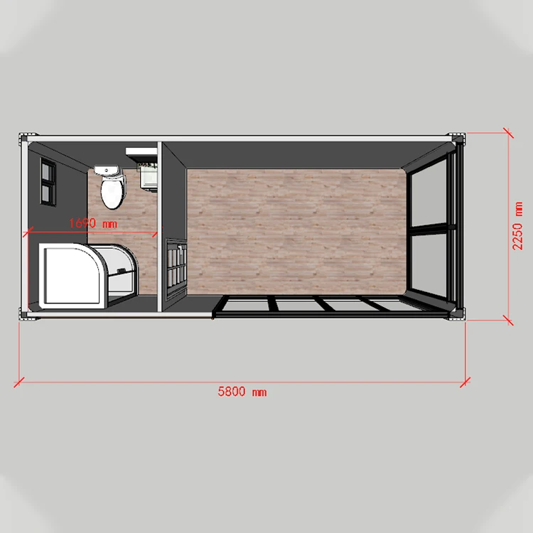 Luxury Prefab 13 Square Meters Big Window Prefabricated Houses Room 20 Feet Prefabricated Dome Houses Home