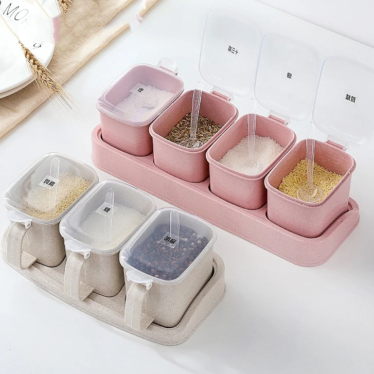 Kitchen Seasoning Storage Boxes Set Plastic Seasoning Box Set Spice Box