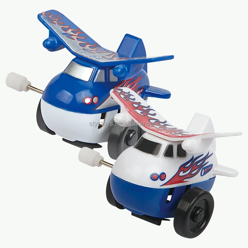 Cartoon Wind-up Fliping Toy Plane Mini Classic Wind Up Airplane Toy Retro Aircraft Figure Model