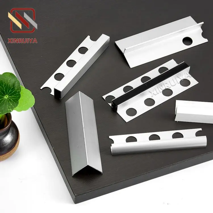 6mm 8mm 10mm Pewter Genesis Bright Matt Brushed Silver Tile Edge Trim Edging Beading Strip For Tiles Bathroom