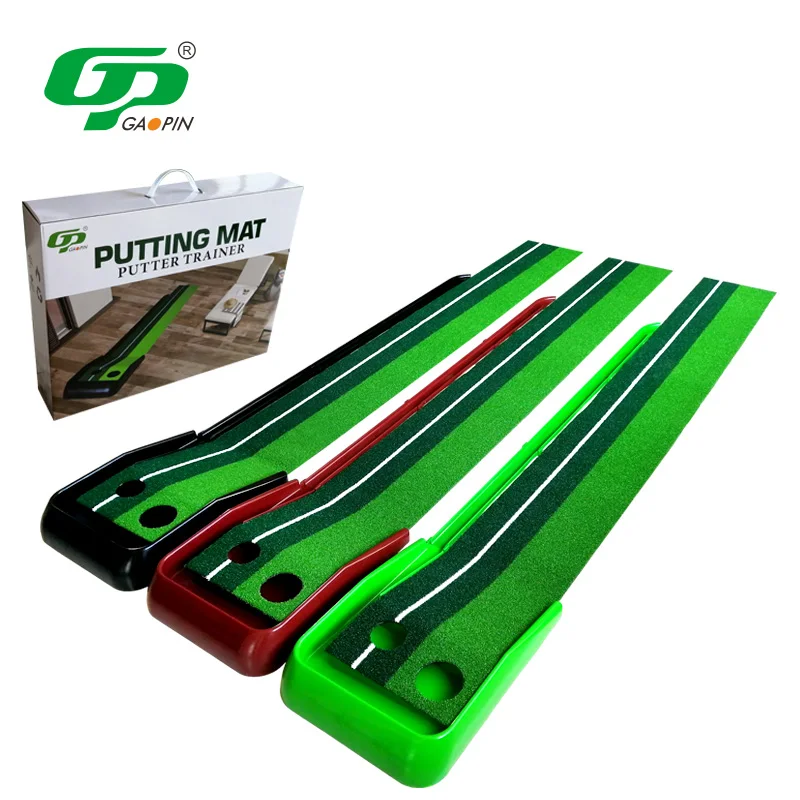 High Quality Wholesale Custom Logo ABS Golf Putting Trainer Golf Practice Mat with Auto Ball Return Function for Mini Game