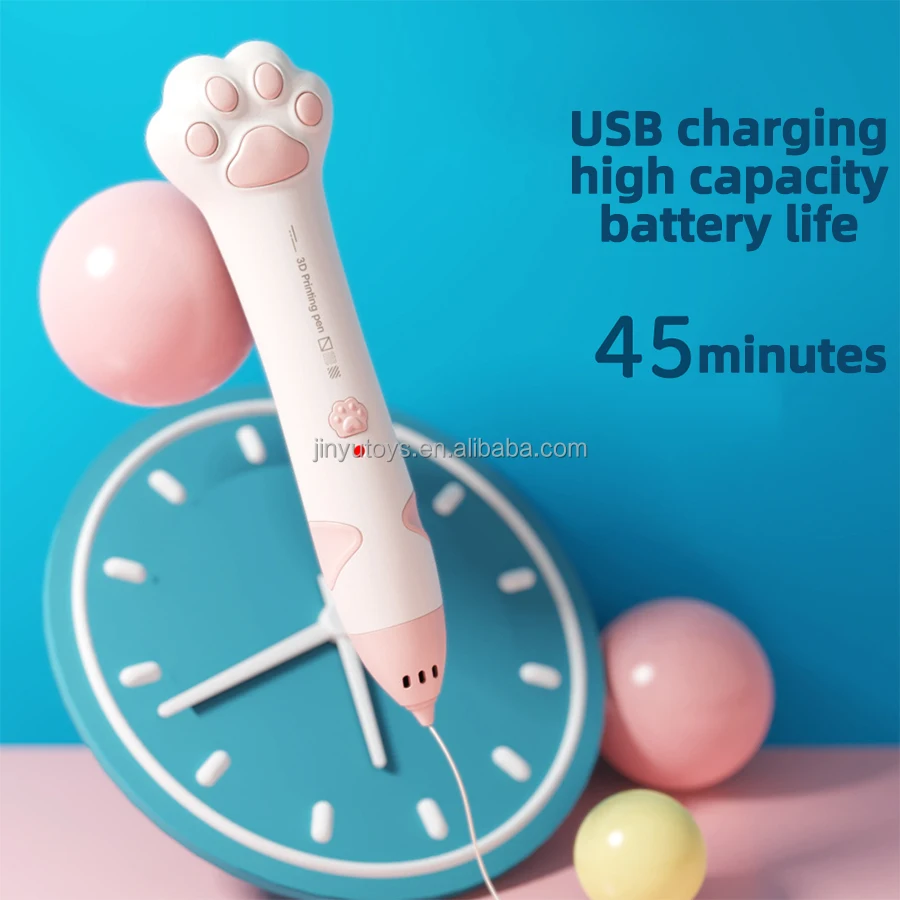 DIY Intelligent Metal Motor Kids 3d Pen Printing Drawing Pens Kids ABS Filament Christmas Birthday Gift Toy 3D Pen for Kids
