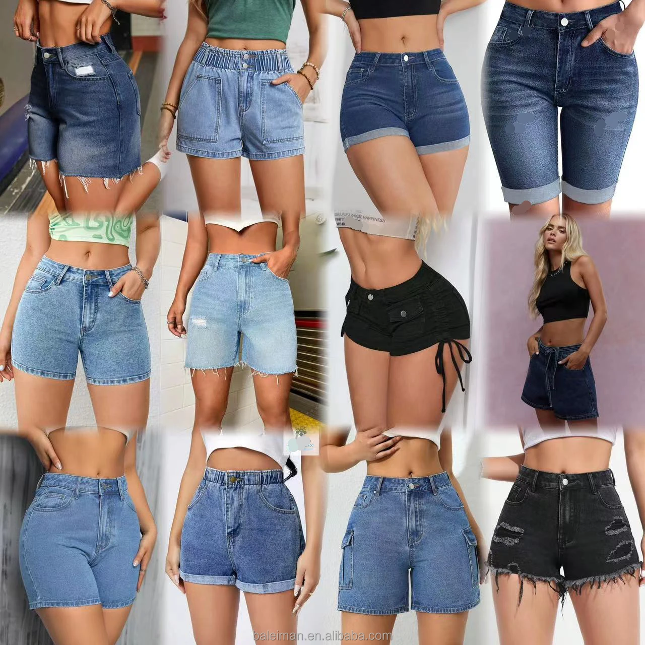 2Dollar Model FYK062 Ladies Casual Summer Shorts Mid Waist Stretchy Denim Jean Women Sexy Style Button Decoration Sizes M-2XL