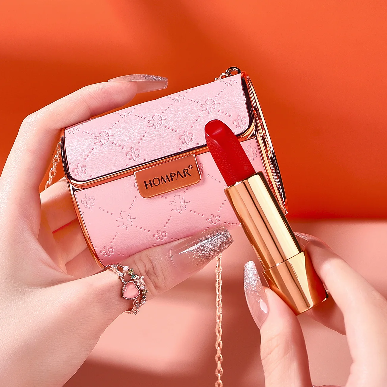 link bag lipstick kit 4 colors / set luxury velvet matte lipstick popular colors lips makeup chain handbag lipsticks