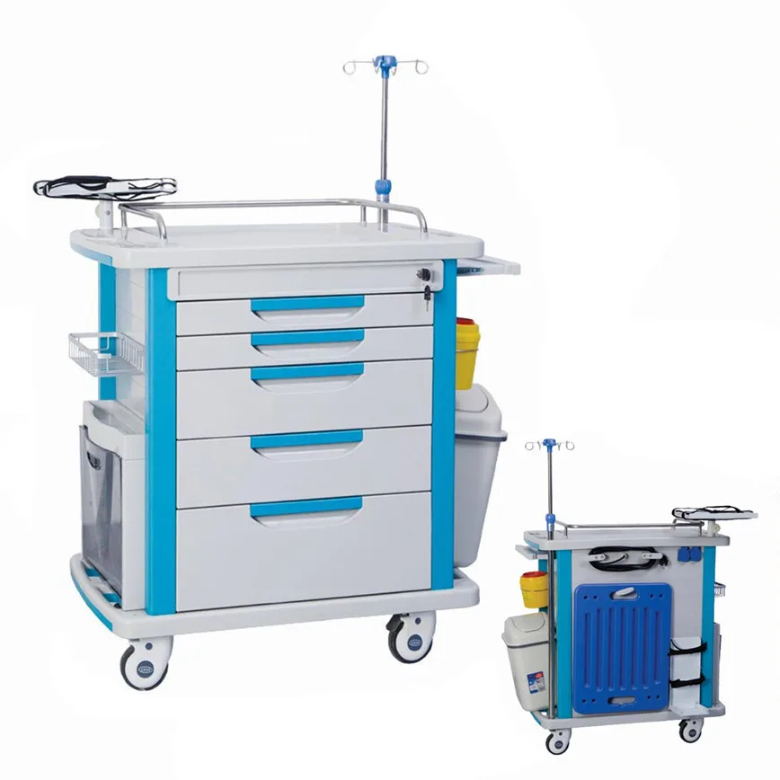 Medical hospital trolley New design ABS hospital crash cart