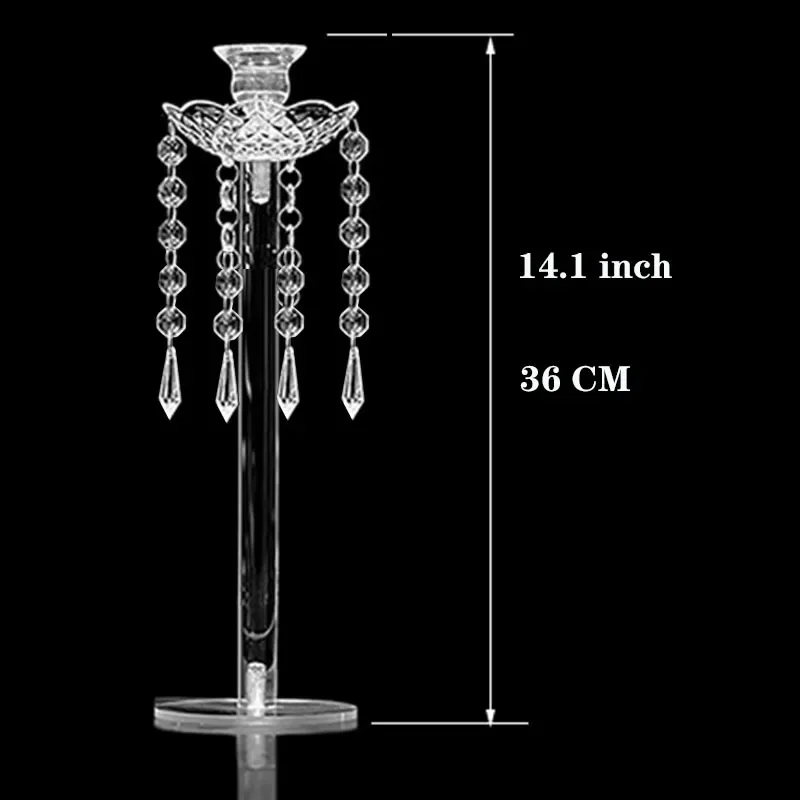 New Modern Transparent Single Candelabra Acrylic Candle Holders wedding candlestick for wedding table centerpieces decoration