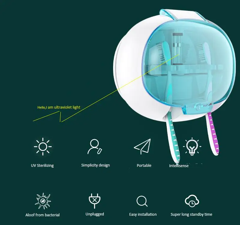 Sterilizing toothbrush head